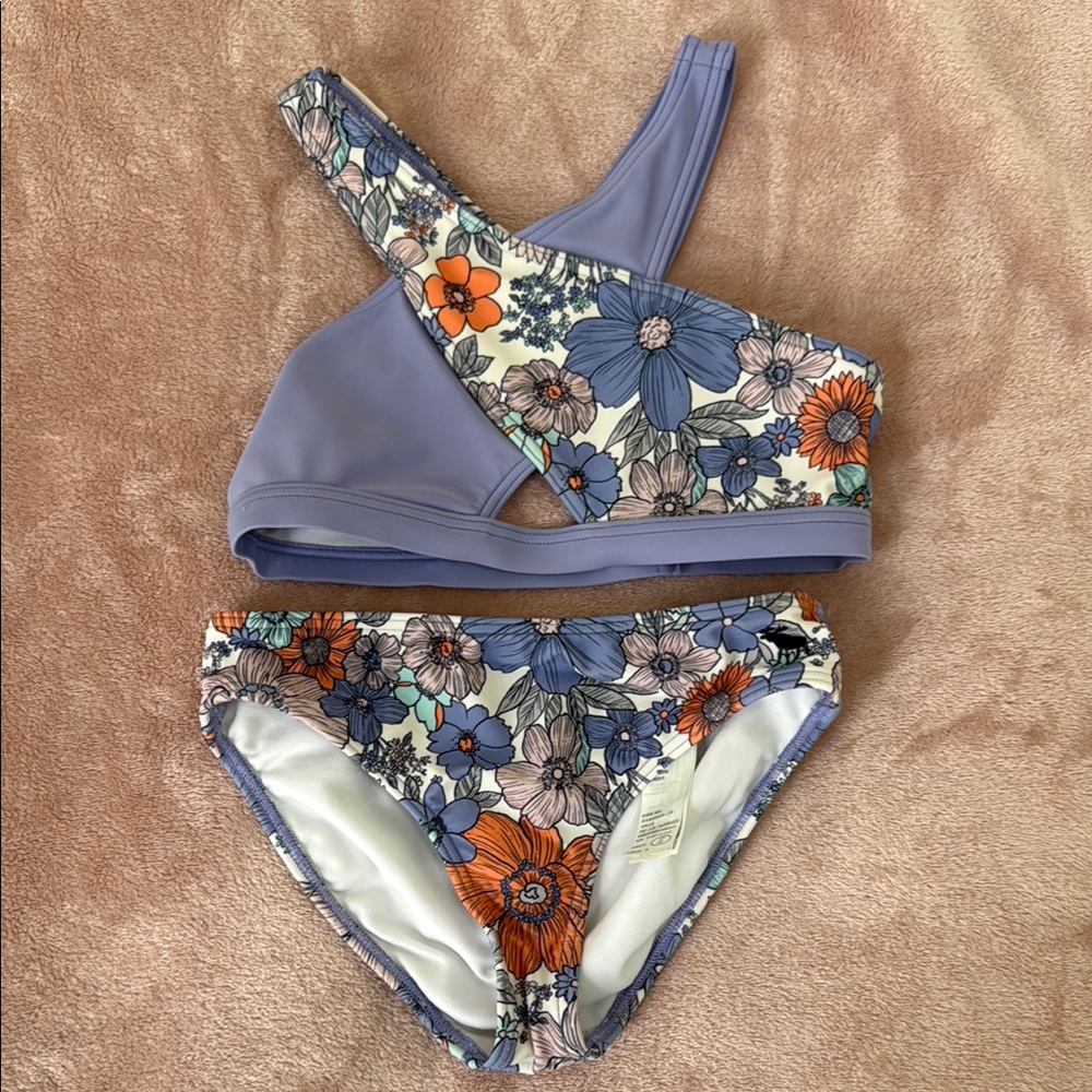 Abercrombie Kids Floral Bikini - Purple and Orange
